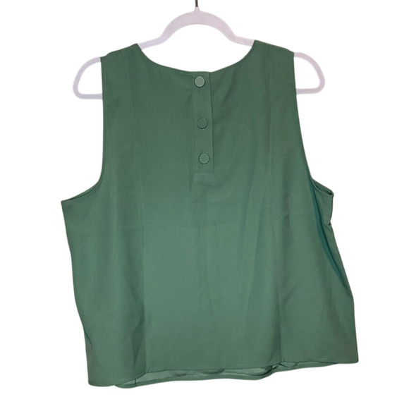 NWT J.Crew Factory Sleeveless Mint Green Blouse L Button Back Shell - Picture 4 of 6